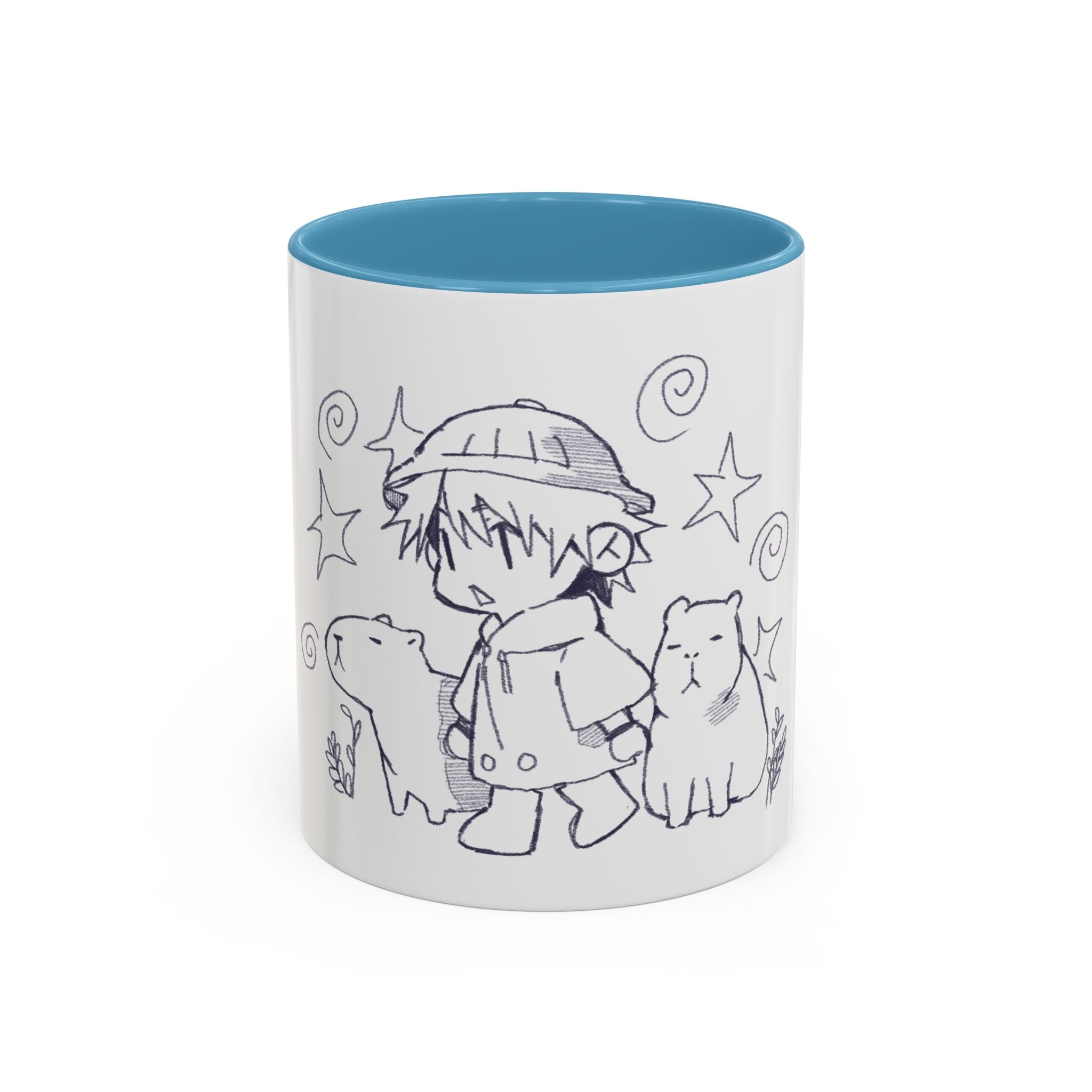 Chibi Explorer & Capybara Friends Accent Coffee Mug (11/15oz)