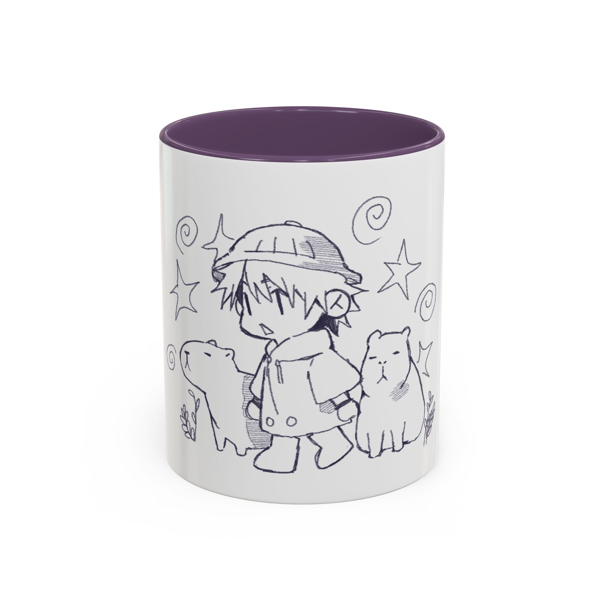 Chibi Explorer & Capybara Friends Accent Coffee Mug (11/15oz)