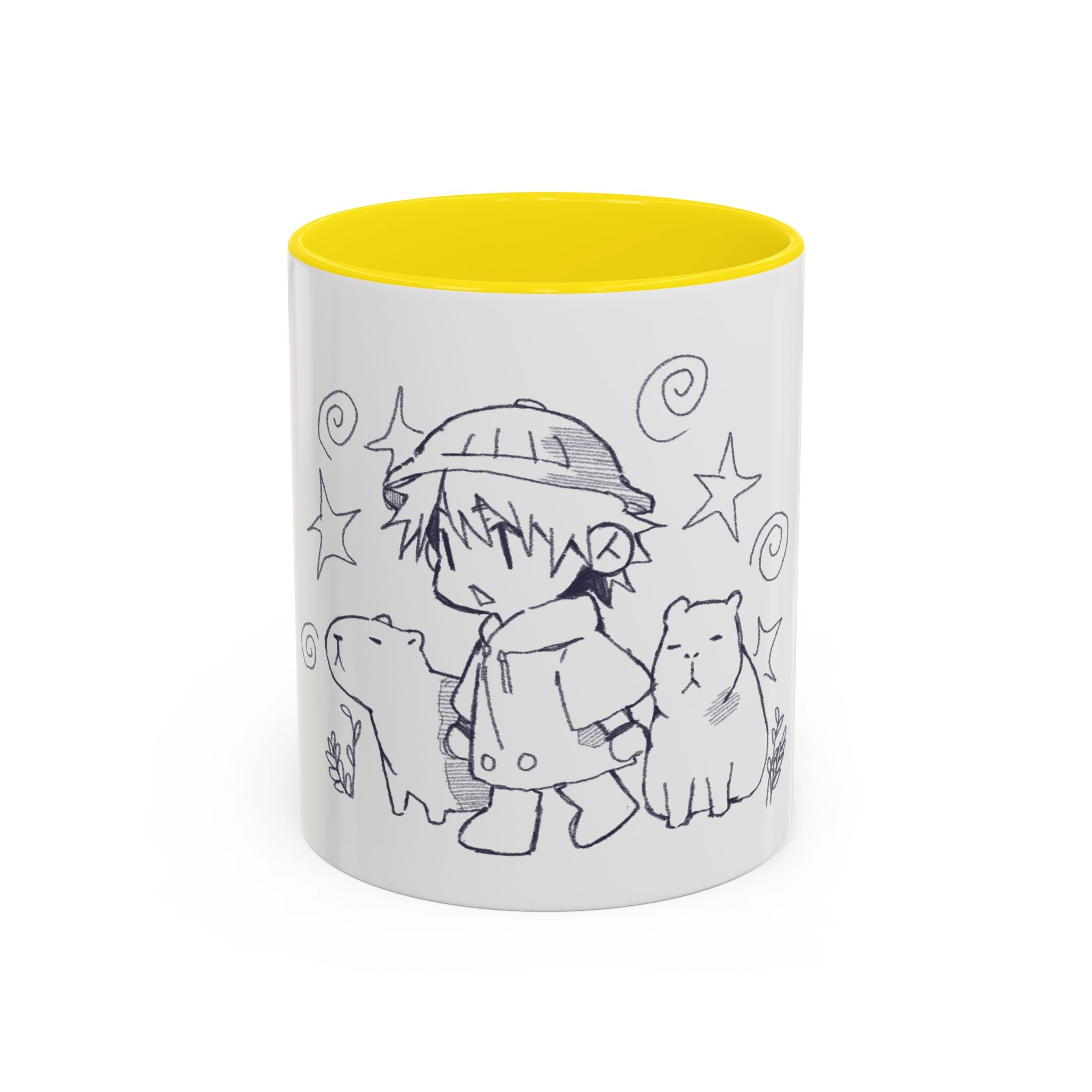 Chibi Explorer & Capybara Friends Accent Coffee Mug (11/15oz)