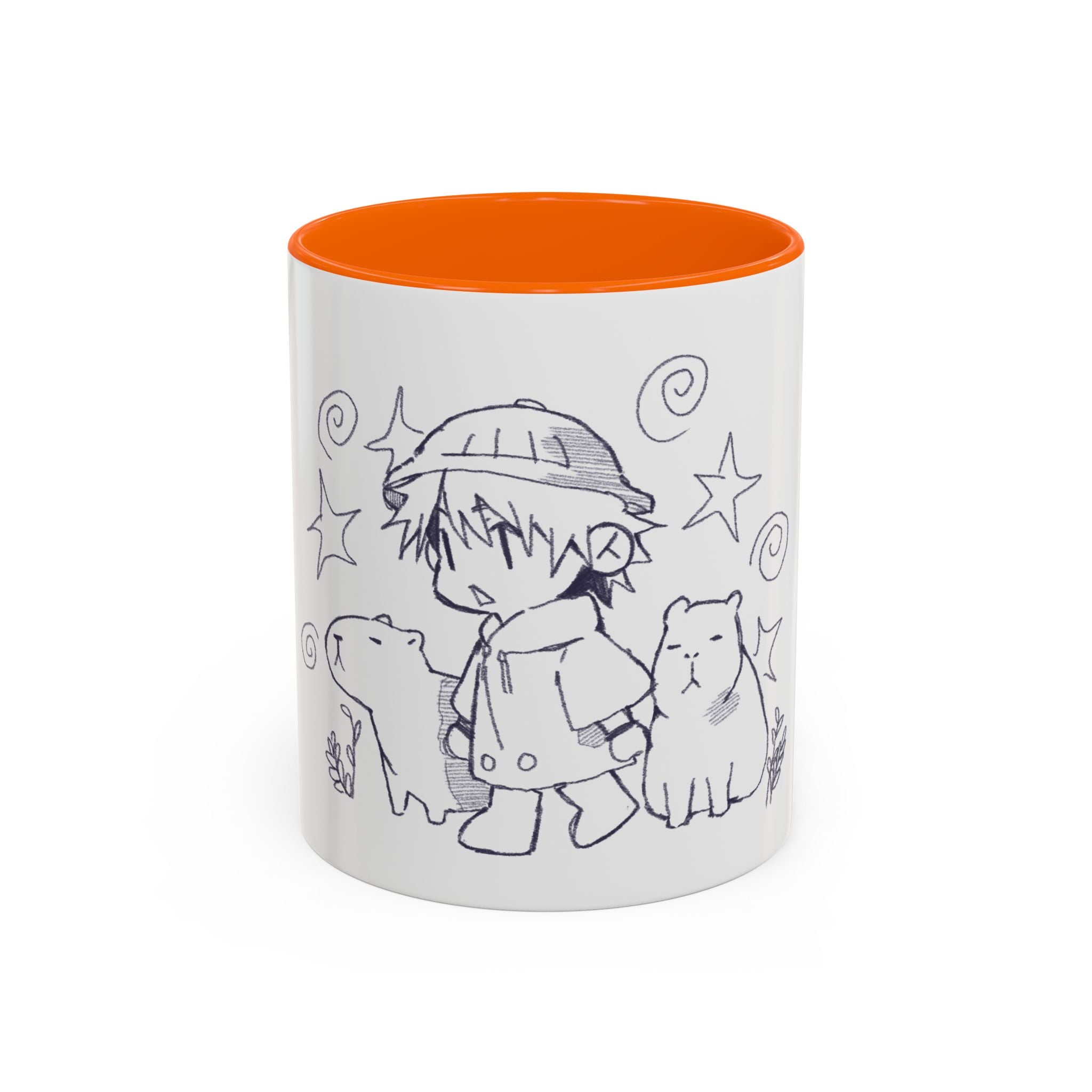 Chibi Explorer & Capybara Friends Accent Coffee Mug (11/15oz)