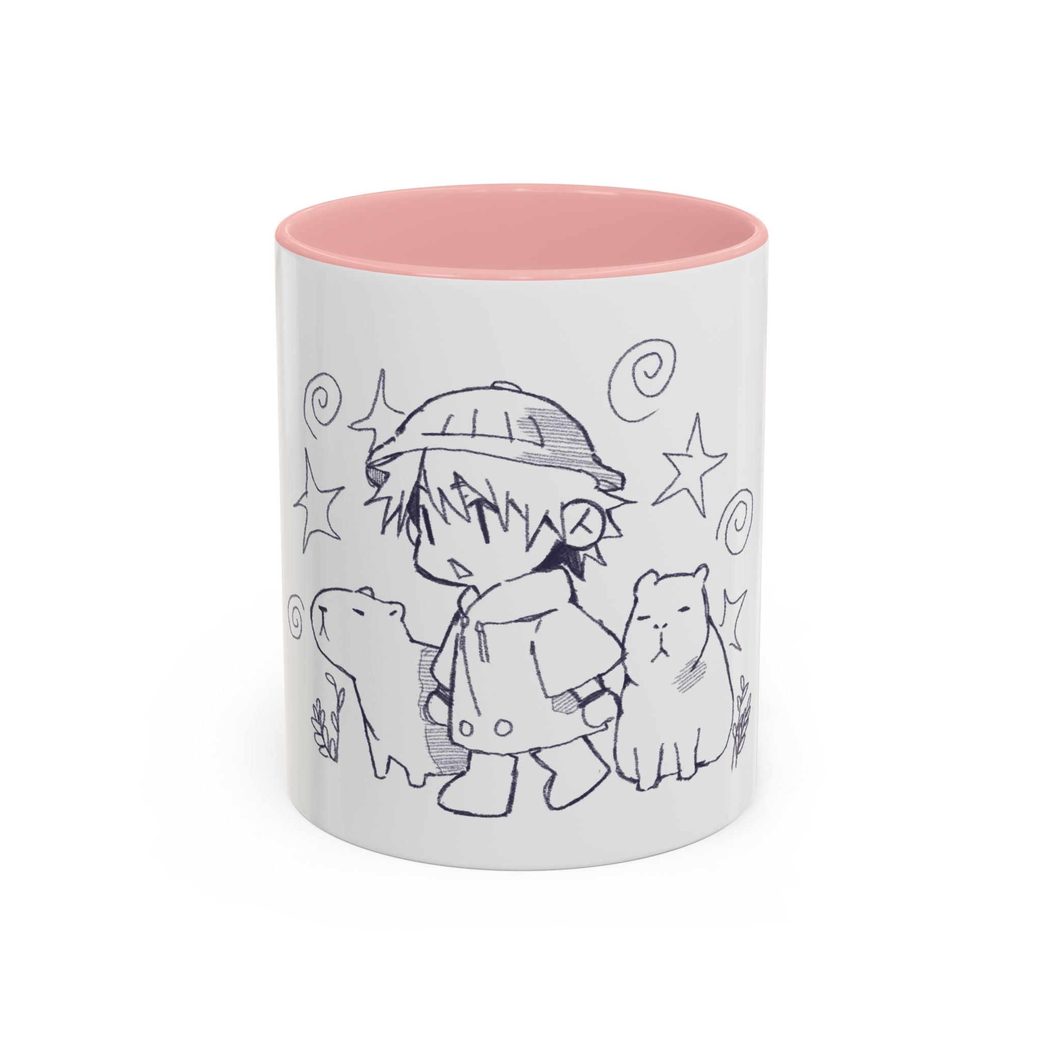 Chibi Explorer & Capybara Friends Accent Coffee Mug (11/15oz)
