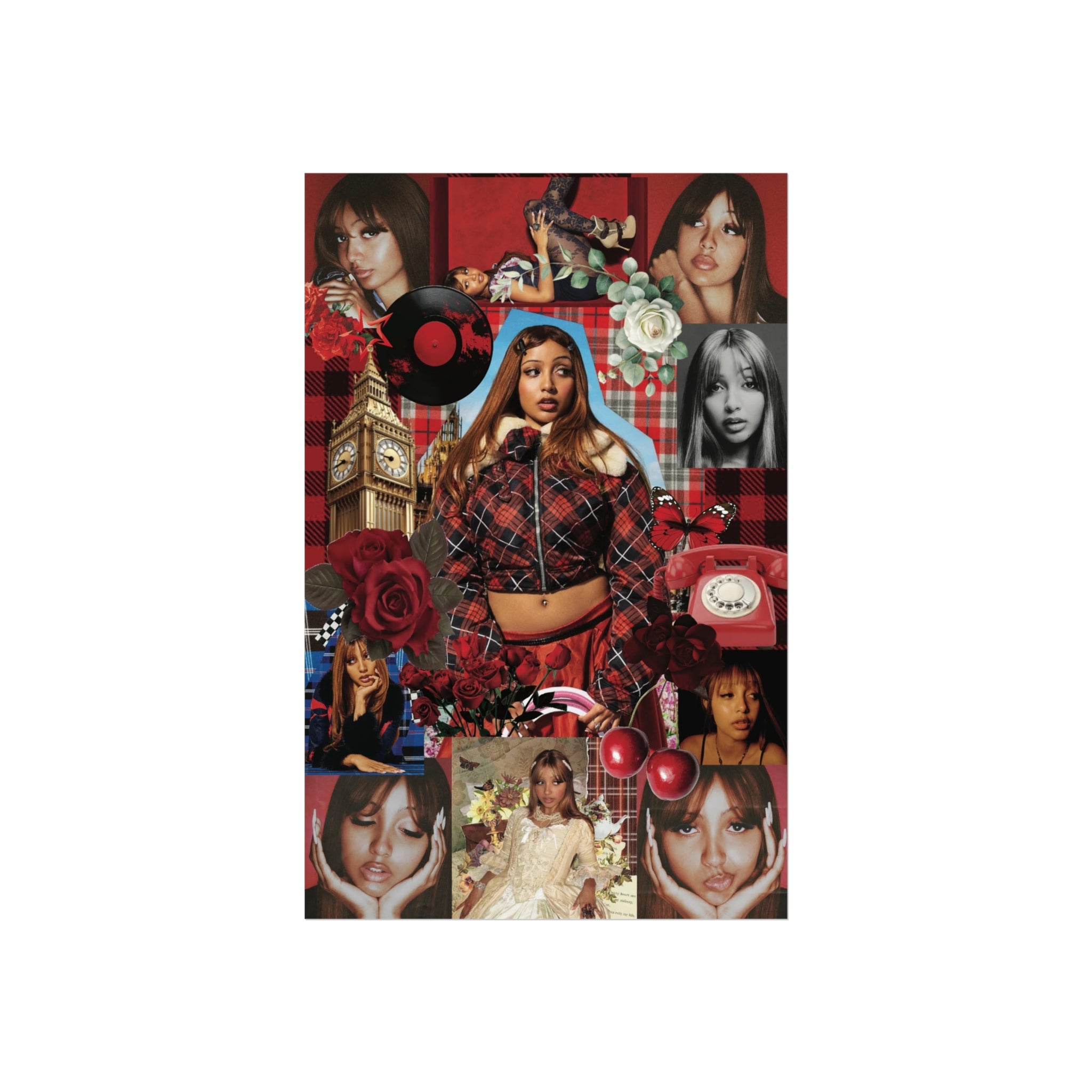 Pink panthheress Collage Fine Art Poster — Retro Pop Portrait Wall Art