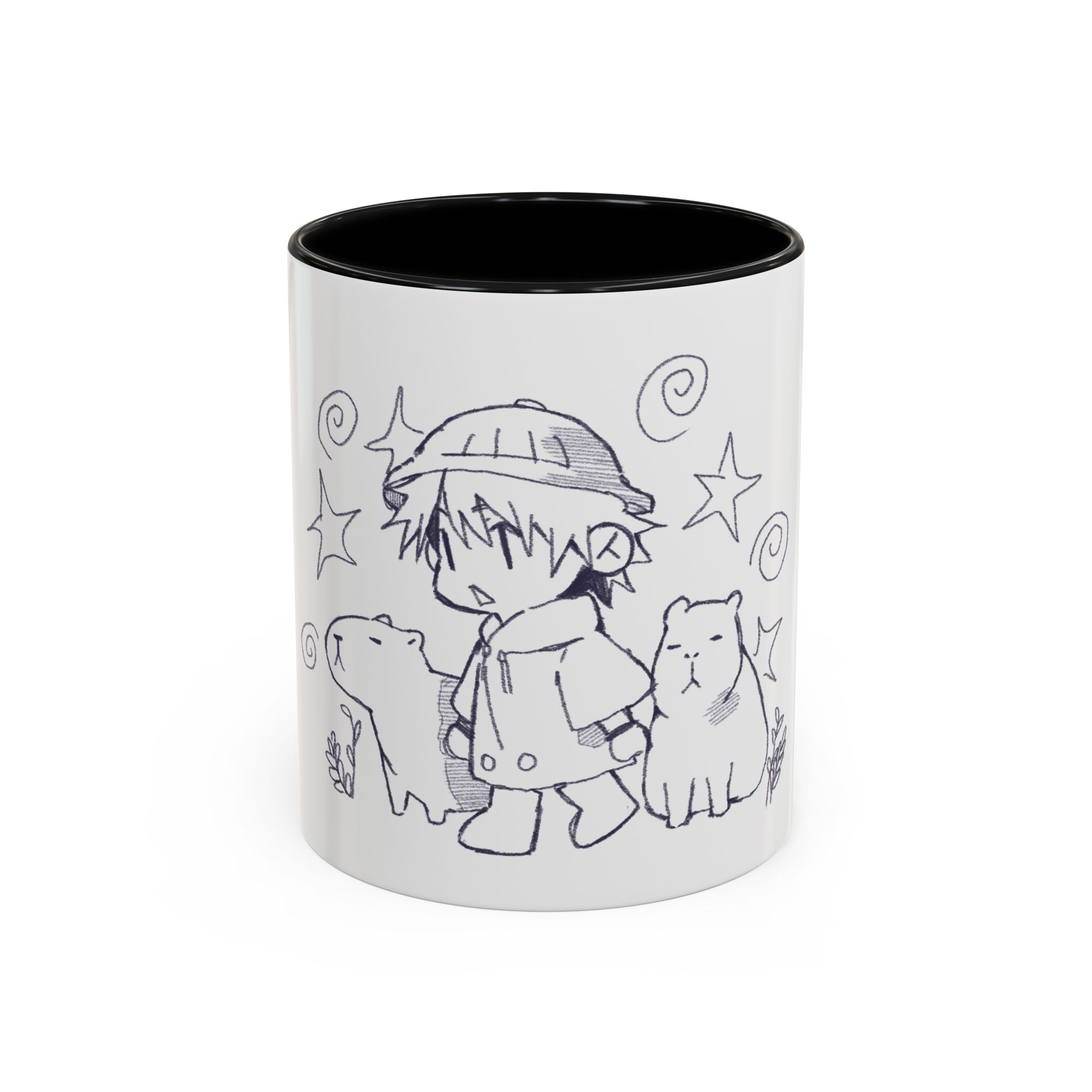 Chibi Explorer & Capybara Friends Accent Coffee Mug (11/15oz)