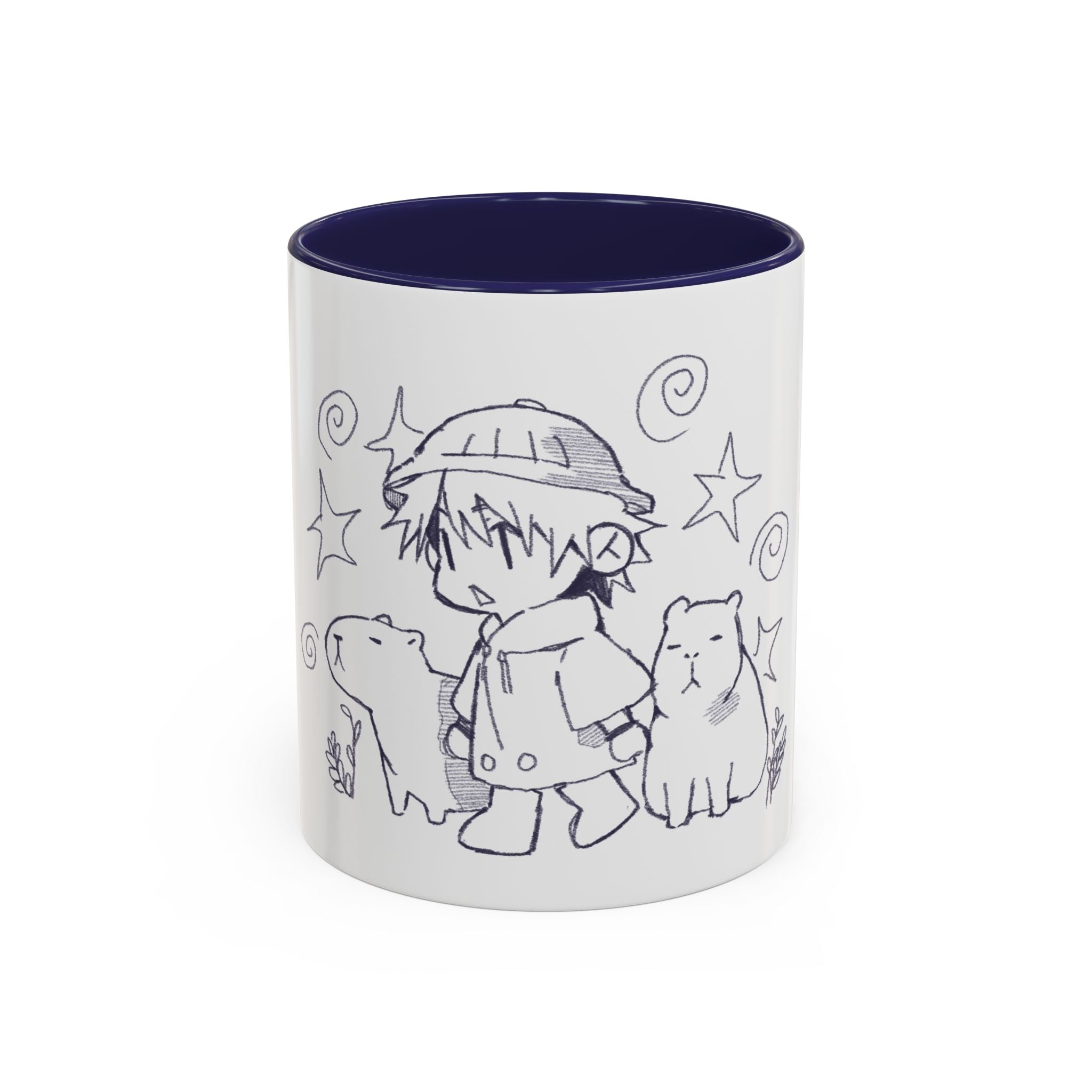 Chibi Explorer & Capybara Friends Accent Coffee Mug (11/15oz)