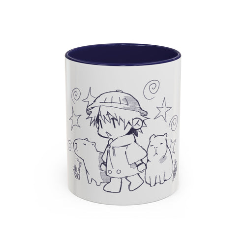 Chibi Explorer & Capybara Friends Accent Coffee Mug (11/15oz)