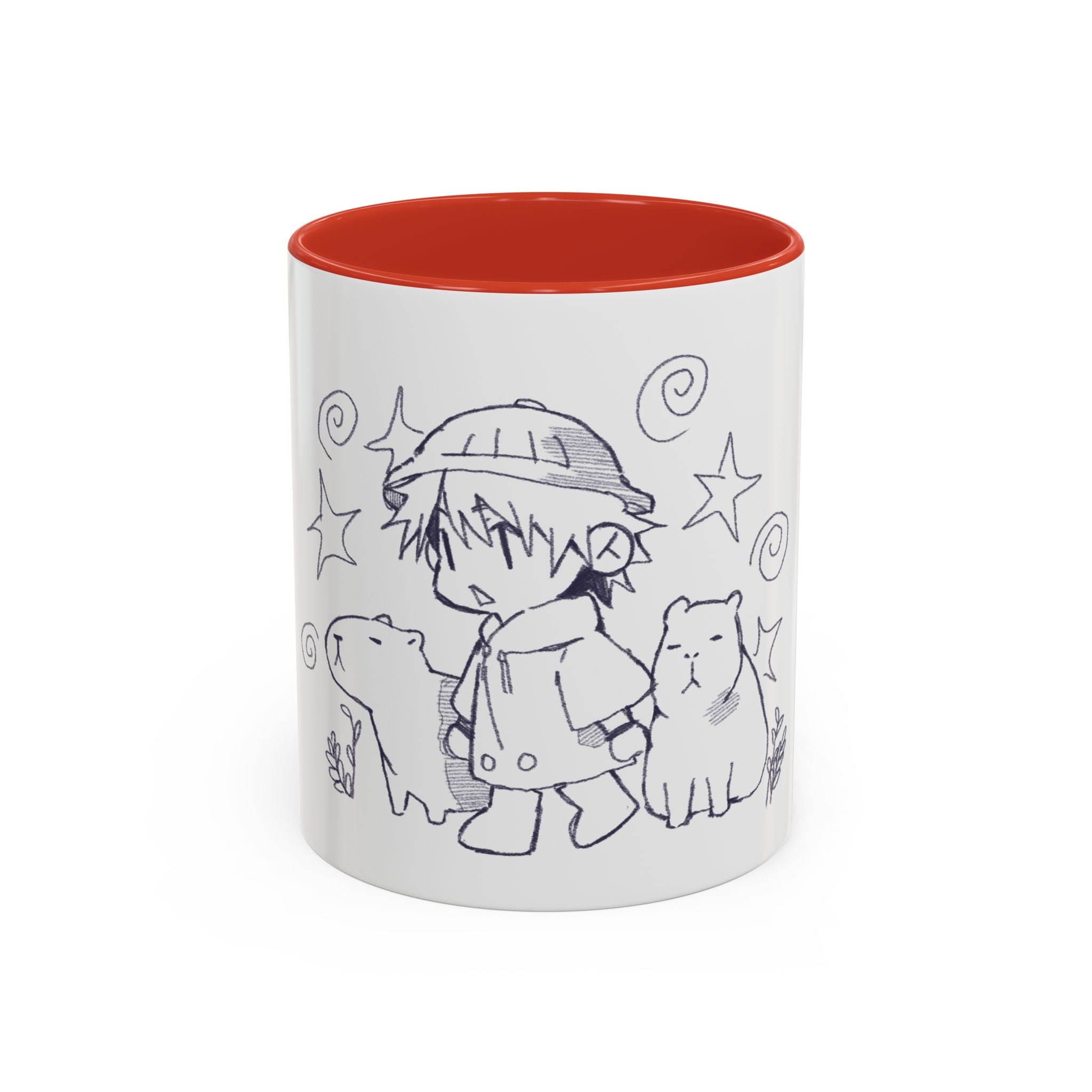 Chibi Explorer & Capybara Friends Accent Coffee Mug (11/15oz)